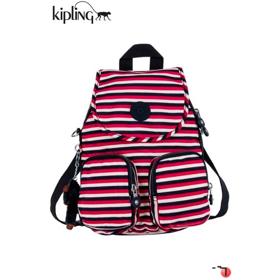 Mochila Média Conversível Bolsa Tiracolo Sugar Stripes FIREFLY UP PRINTED Kipling - ref. 187.K12887L54