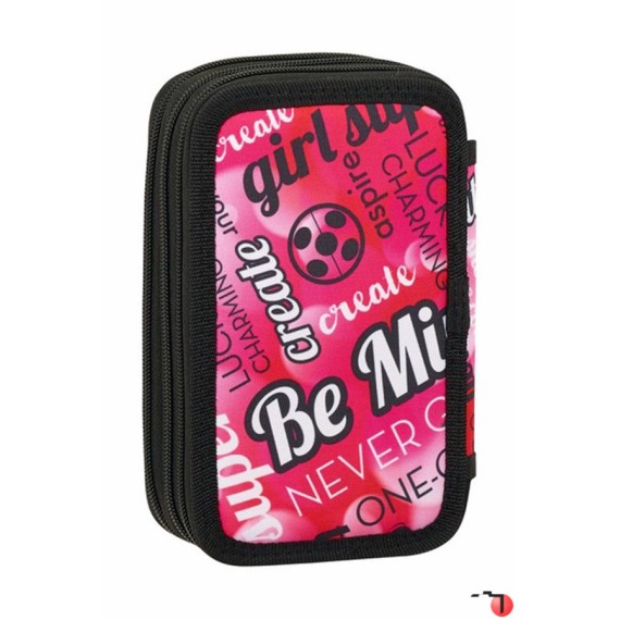 Estojo Triplo Compartimento 36 Peças Rosa LADYBUG & CAT NOIR - Ref. 248.411716857-1