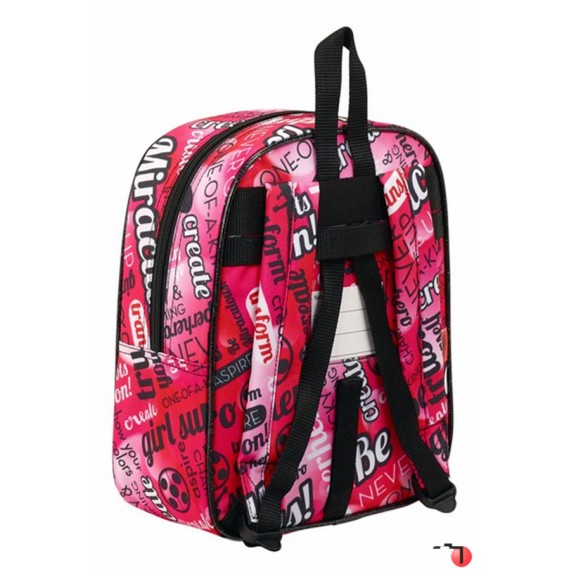 Mochila Pré-Escolar 27 cm Adaptável a Carro Rosa LADYBUG & CAT NOIR - Ref. 248.611716232-1