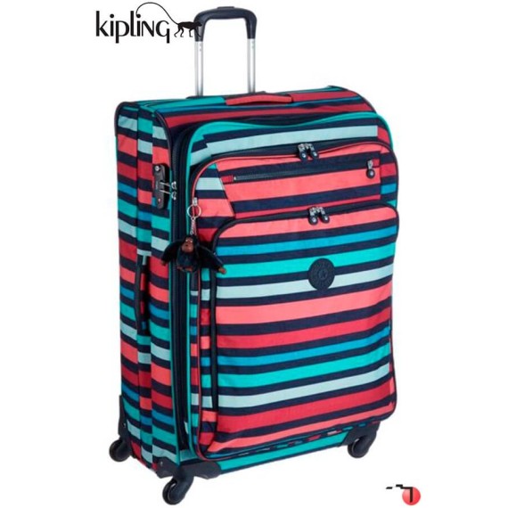 Trolley de Viagem Médio com 4 rodas Spinner 68 cm Expansível Spicy Stripes YOURI Kipling - Ref. 187.K1531721M Trolley de Viagem Médio com 4 rodas Spinner 68 cm Expansível Spicy Stripes YOURI Kipling - Ref. 187.K1531721M