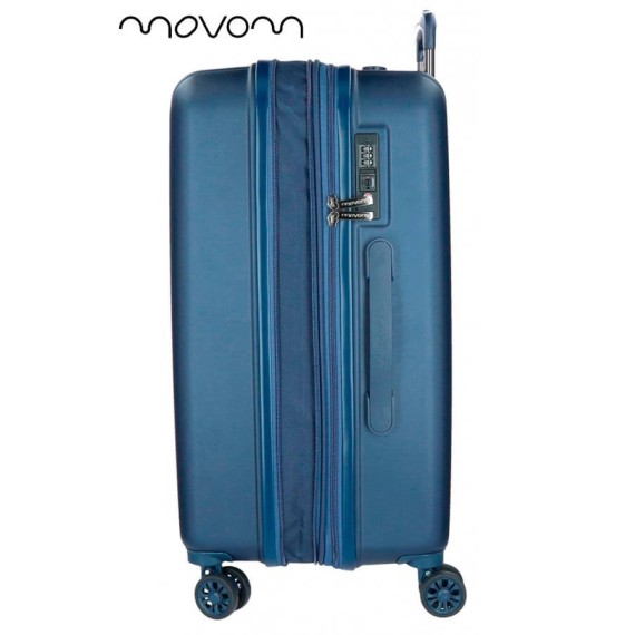 Mala de Viagem / Trolley Grande 75cm 4R Exp. MOVOM Wood Azul Marinho | Ref. 186.5319464C