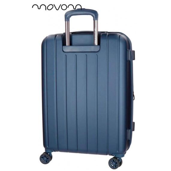 Mala de Viagem / Trolley Grande 75cm 4R Exp. MOVOM Wood Azul Marinho | Ref. 186.5319464C