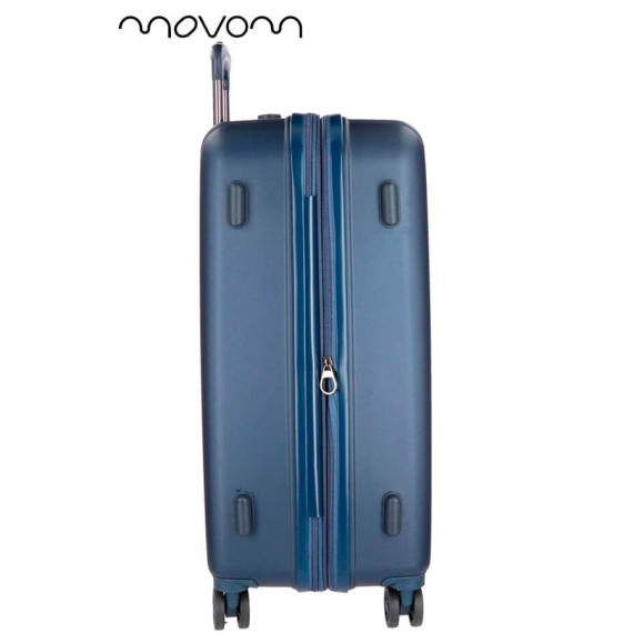 Mala de Viagem / Trolley Grande 75cm 4R Exp. MOVOM Wood Azul Marinho | Ref. 186.5319464C