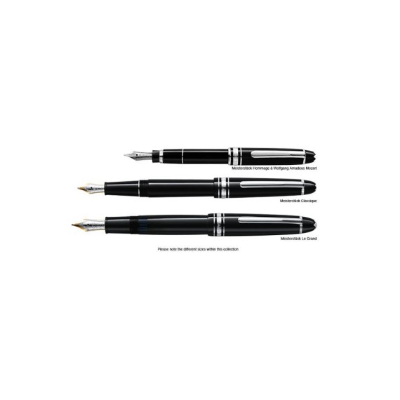 Caneta-tinteiro Meisterstück Platinum Line Hommage à W.A. Mozart M Preto Montblanc - Ref. 238.107706-3