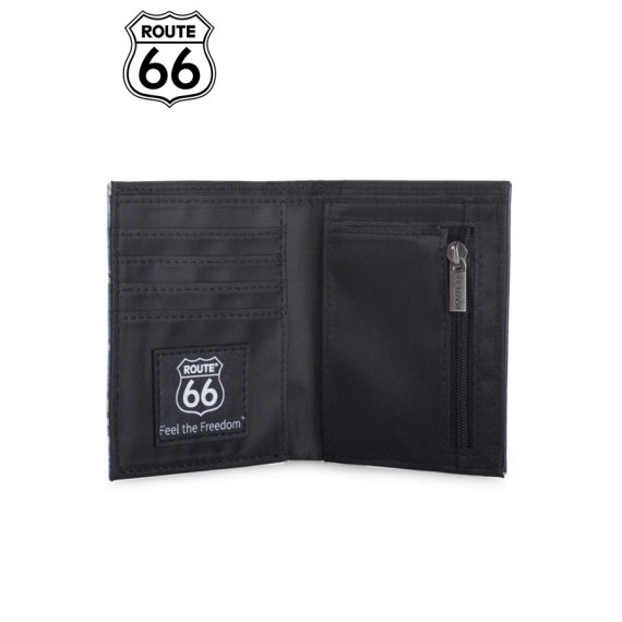 Carteira Porta-Notas Vertical com Porta-Moedas ROUTE 66 Preto  | Ref. 237.R1210601