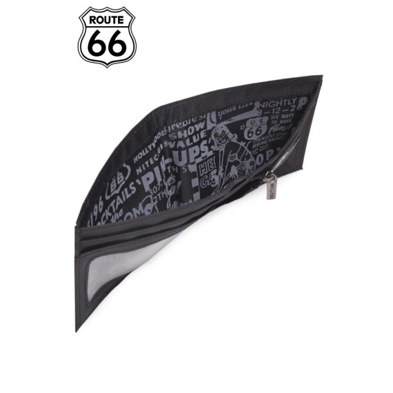 Carteira Porta-Notas Horizontal com Porta-Moedas ROUTE 66 Preto | Ref. 237.R1210301 Carteira Porta-Notas Horizontal com Porta-Moedas ROUTE 66 Preto | Ref. 237.R1210301