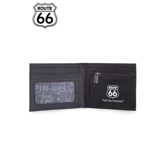 Carteira Porta-Notas com Porta-Moedas Preto ROUTE 66 - Ref. 237.R1210401-1