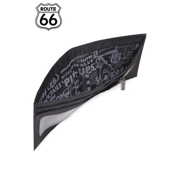 Carteira Porta-Notas com Porta-Moedas Preto ROUTE 66 - Ref. 237.R1210401-2