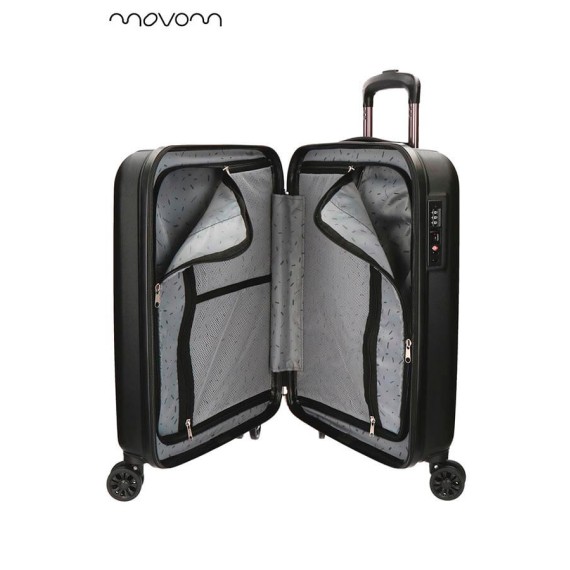 Mala de Cabine / Trolley 55cm 4 Rodas MOVOM Wood Preto | Ref. 186.5319461A