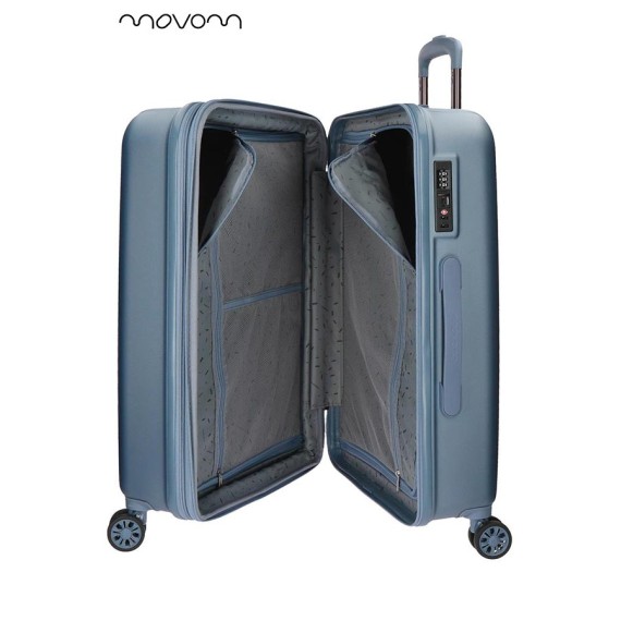 Mala de Viagem / Trolley Grande 75cm 4R Exp. MOVOM Wood Prata | Ref. 186.5319463C