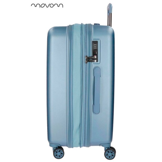 Mala de Viagem / Trolley Grande 75cm 4R Exp. MOVOM Wood Prata | Ref. 186.5319463C