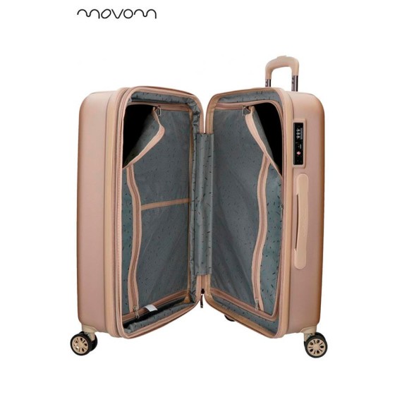 Mala de Viagem / Trolley Grande 75cm 4R Exp. MOVOM Wood Champanhe | Ref. 186.5319465C