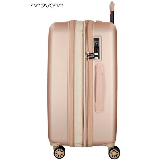 Mala de Viagem / Trolley Grande 75cm 4R Exp. MOVOM Wood Champanhe | Ref. 186.5319465C