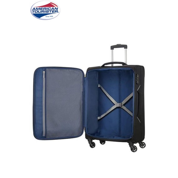 American Tourister Mala/Trolley de Viagem Médio 67cm 4 Rodas Spinner HOLIDAY HEAT Preto | Ref. 9250G00509