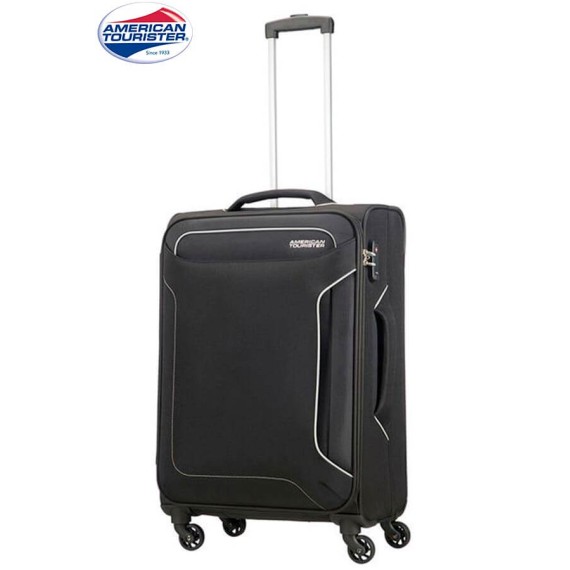 American Tourister Mala/Trolley de Viagem Médio 67cm 4 Rodas Spinner HOLIDAY HEAT Preto | Ref. 9250G00509