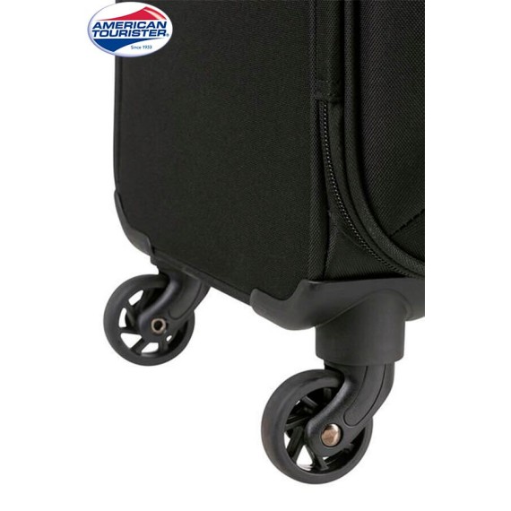 American Tourister Mala/Trolley de Viagem Médio 67cm 4 Rodas Spinner HOLIDAY HEAT Preto | Ref. 9250G00509