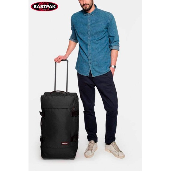 Mala/Trolley de Viagem Médio 67cm 2 rodas Upright Eastpak TRANVERZ M Preto | Ref. 267.62L008