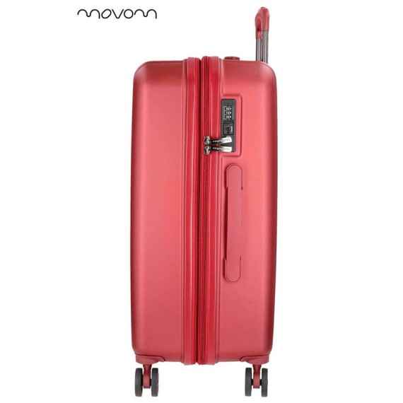 Mala de Viagem / Trolley Média 65cm 4R Exp. MOVOM Wood Vermelha | Ref. 186.5319466B