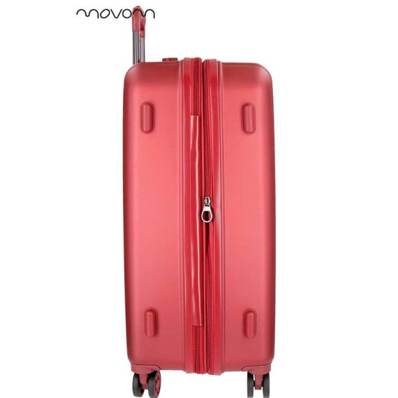 Mala de Viagem / Trolley Média 65cm 4R Exp. MOVOM Wood Vermelha | Ref. 186.5319466B