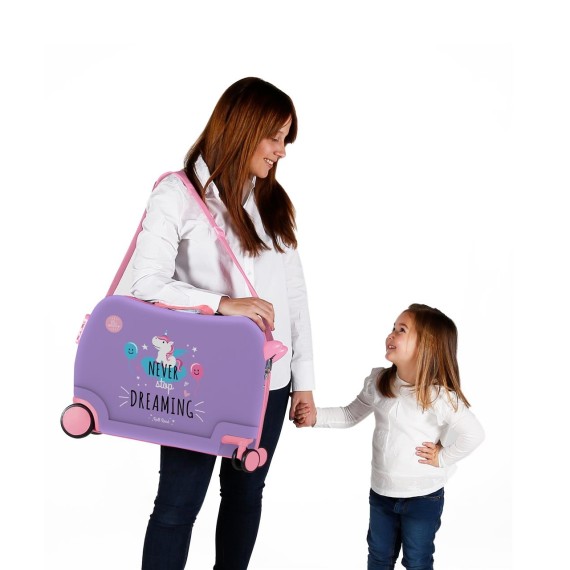 Roll Road Mala Infantil ABS 4 Rodas UNICORNIO Lilás - Ref. 186.44298C2