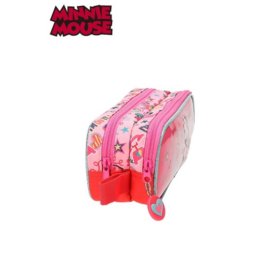 Estojo Escolar Duplo Compartimento Minnie Stickers - Ref. 186.2334261-1 Estojo Escolar Duplo Compartimento Minnie Stickers - Ref. 186.2334261-1