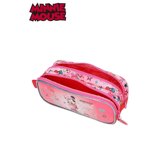 Estojo Escolar Duplo Compartimento Minnie Stickers - Ref. 186.2334261-4 Estojo Escolar Duplo Compartimento Minnie Stickers - Ref. 186.2334261-4