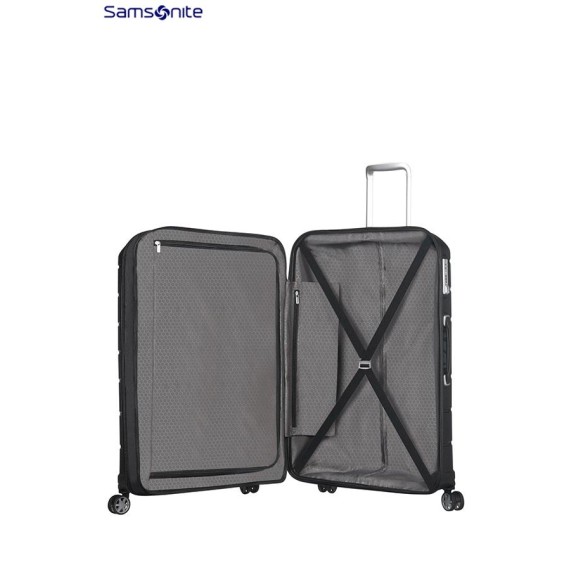 Samsonite Mala/Trolley de Viagem Gigante 81cm 4 Rodas Spinner Expansível FLUX Preto - Ref. CB000409 Samsonite Mala/Trolley de Viagem Gigante 81cm 4 Rodas Spinner Expansível FLUX Preto - Ref. CB000409