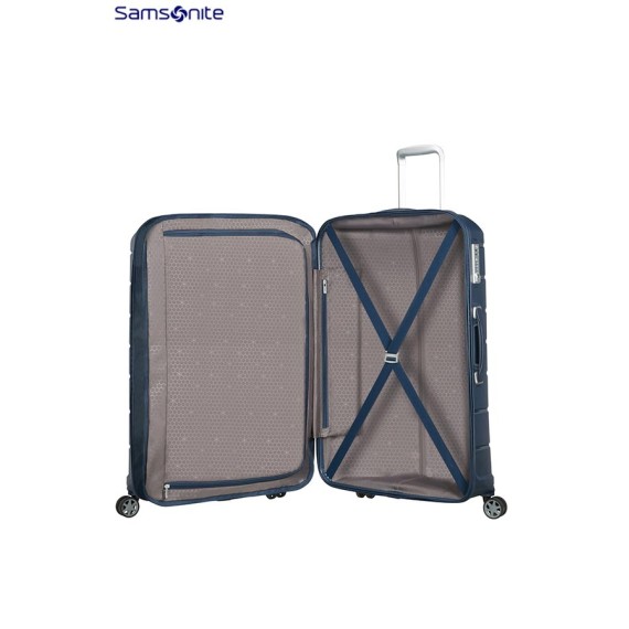 Samsonite Trolley de Viagem Médio 4 Rodas 68cm Expansível FLUX Azul  - Ref. CB000241-1