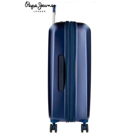 Pepe Jeans Mala/Trolley de Viagem Médio 4 Rodas Spinner 70cm Expansível CAMBRIDGE Azul - Ref. 186.5418963B-2