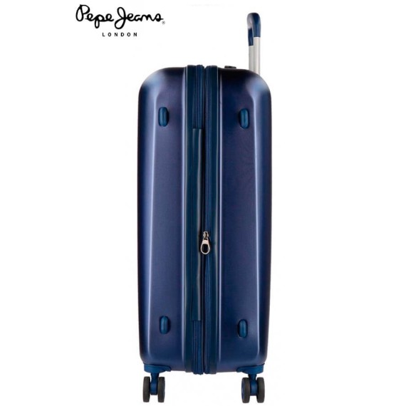 Pepe Jeans Mala/Trolley de Viagem Médio 4 Rodas Spinner 70cm Expansível CAMBRIDGE Azul - Ref. 186.5418963B-3