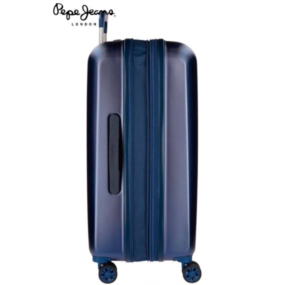 Pepe Jeans Mala/Trolley de Viagem Médio 4 Rodas Spinner 70cm Expansível CAMBRIDGE Azul - Ref. 186.5418963B-4