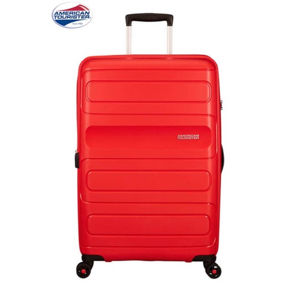 American Tourister Mala/Trolley de Viagem Grande 4 Rodas Spinner 77cm Expansível SUNSIDE Sunset Red - Ref. 9251G00300-6