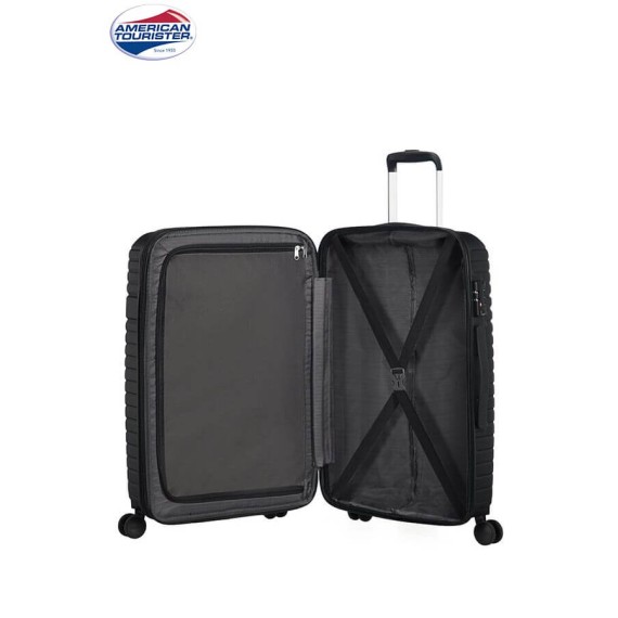American Tourister Mala de Viagem / Trolley Médio 68cm 4R Exp AERO RACER Jet Black | Ref. 9261G00209