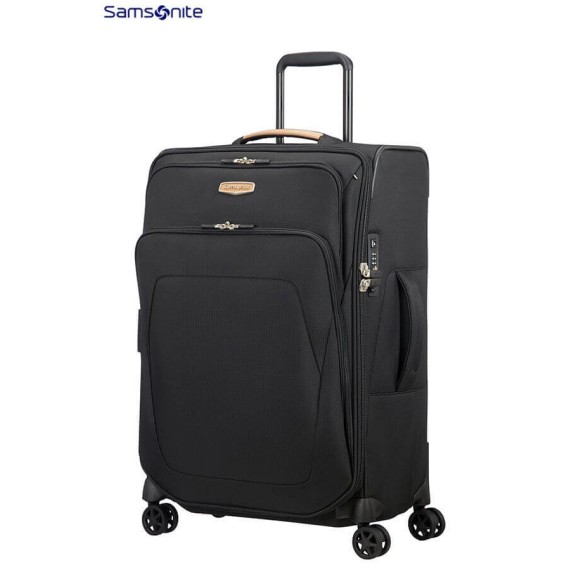 Samsonite Mala/Trolley Viagem Médio 67cm 4 Rodas Spinner Expansível SPARK SNG ECO Black - Ref. 92CN100609
