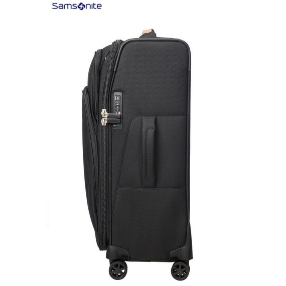 Samsonite Mala/Trolley Viagem Médio 67cm 4 Rodas Spinner Expansível SPARK SNG ECO Black - Ref. 92CN100609