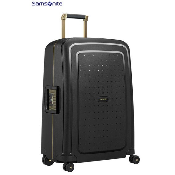 Samsonite Mala/Trolley de Viagem Médio 69cm 4 Rodas Spinner S’CURE DLX Black/Gold Deluscious  - Ref. 92U4400129