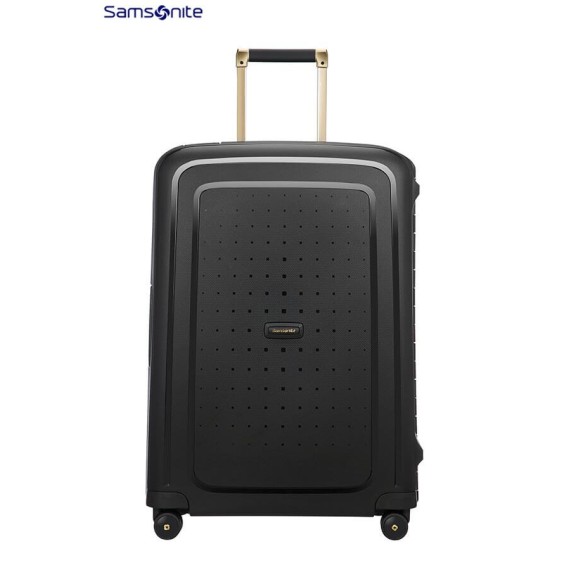 Samsonite Mala/Trolley de Viagem Médio 69cm 4 Rodas Spinner S’CURE DLX Black/Gold Deluscious  - Ref. 92U4400129