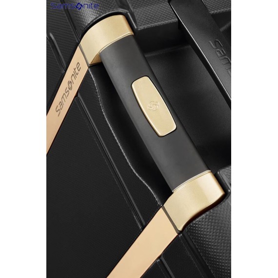 Samsonite Mala/Trolley de Viagem Médio 69cm 4 Rodas Spinner S’CURE DLX Black/Gold Deluscious  - Ref. 92U4400129