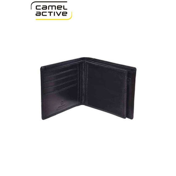 Camel Active Carteira Porta-Notas Horizontal com Porta-Moedas NEVADA Preta | Ref. 9124670760