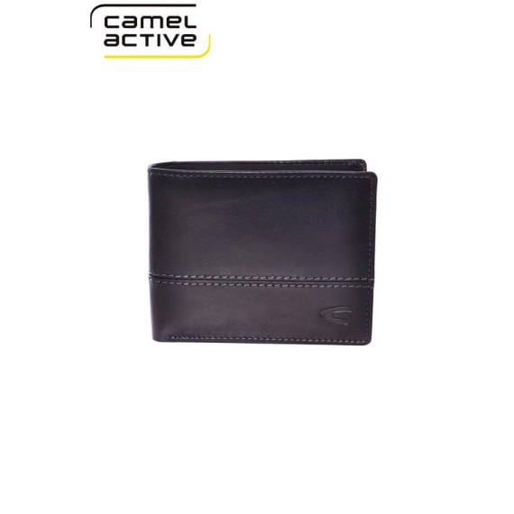 Camel Active Carteira Porta-Notas Horizontal com Porta-Moedas NEVADA Preta | Ref. 9124670760