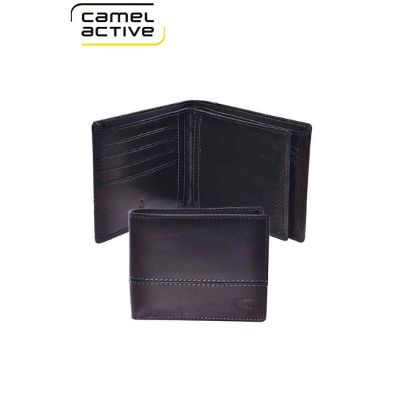 Camel Active Carteira Porta-Notas Horizontal com Porta-Moedas NEVADA Preta | Ref. 9124670760
