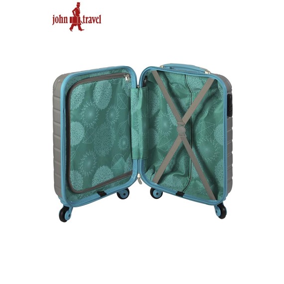 Mala/Trolley de Viagem Cabine 4 Rodas Spinner 55cm JOHN TRAVEL Preto/Fuchsia - Ref. 225.382001-1