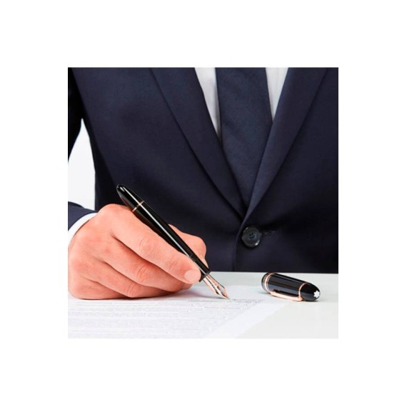 Caneta-tinteiro Montblanc (EF) Meisterstück Rose Gold-Coated Preta | Ref. 238.112664