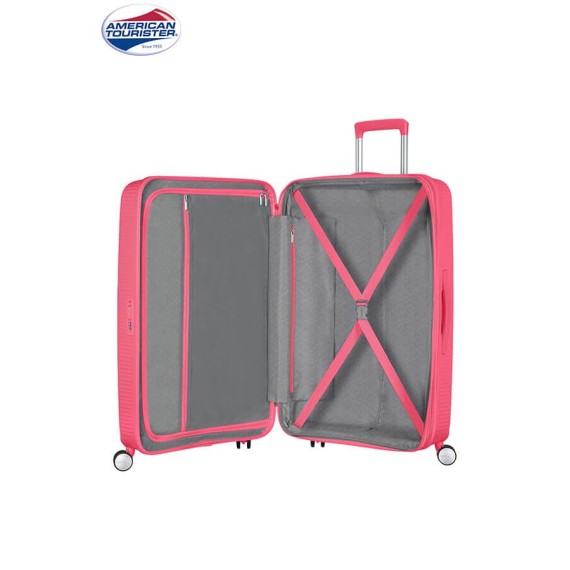 American Tourister Mala/Trolley de Viagem Médio 67cm 4 Rodas Spinner Expansível SOUNDBOX Hot Pink - Ref. 9232G00270-2 American Tourister Mala/Trolley de Viagem Médio 67cm 4 Rodas Spinner Expansível SOUNDBOX Hot Pink - Ref. 9232G00270-2