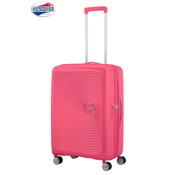 American Tourister Mala/Trolley de Viagem Médio 67cm 4 Rodas Spinner Expansível SOUNDBOX Hot Pink - Ref. 9232G00270-3 American Tourister Mala/Trolley de Viagem Médio 67cm 4 Rodas Spinner Expansível SOUNDBOX Hot Pink - Ref. 9232G00270-3