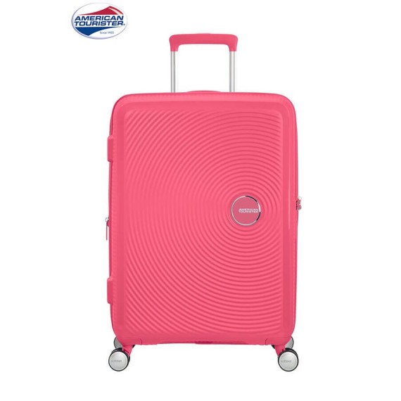 American Tourister Mala/Trolley de Viagem Médio 67cm 4 Rodas Spinner Expansível SOUNDBOX Hot Pink - Ref. 9232G00270-8 American Tourister Mala/Trolley de Viagem Médio 67cm 4 Rodas Spinner Expansível SOUNDBOX Hot Pink - Ref. 9232G00270-8