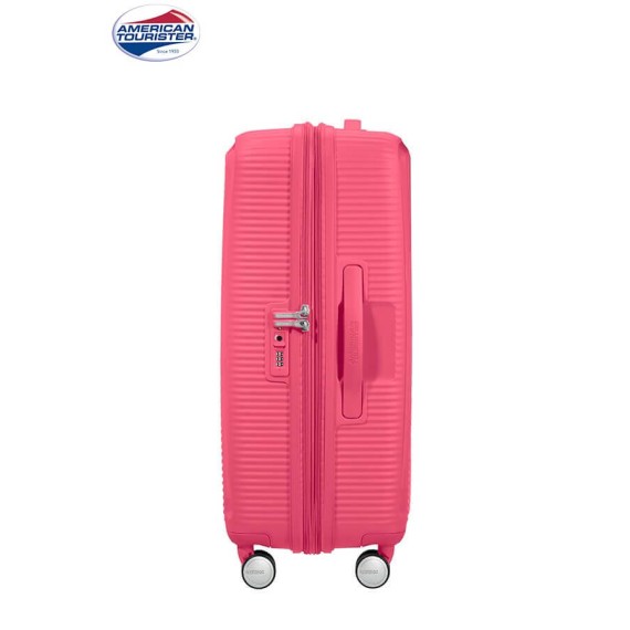 American Tourister Mala/Trolley de Viagem Médio 67cm 4 Rodas Spinner Expansível SOUNDBOX Hot Pink - Ref. 9232G00270-10 American Tourister Mala/Trolley de Viagem Médio 67cm 4 Rodas Spinner Expansível SOUNDBOX Hot Pink - Ref. 9232G00270-10