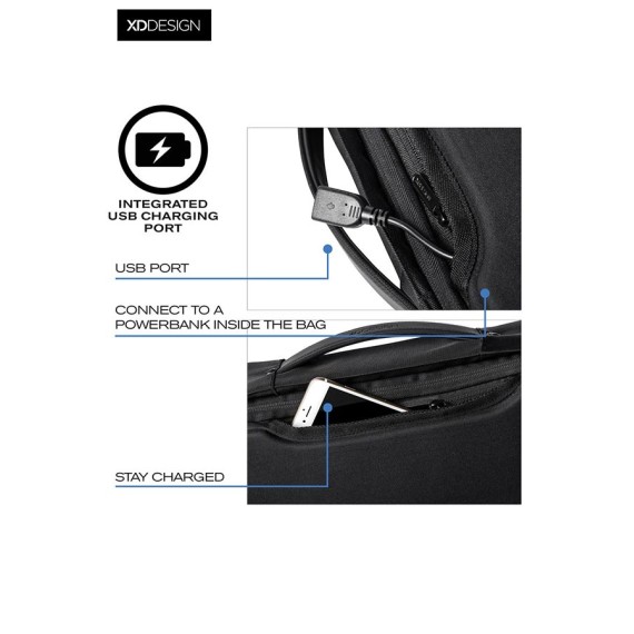 XD Design Mochila/Pasta para Portátil 15.6’’ Anti-roubo Bobby Bizz Preto - Ref. 309.P705571-4