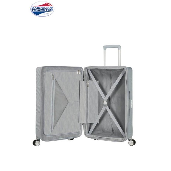 American Tourister Mala/Trolley de Viagem Médio 67cm 4 Rodas Spinner Expansível FLYLIFE Sky Silver | Ref. 9281G00225