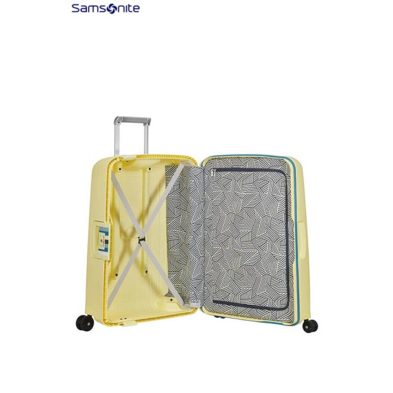 Samsonite Mala/Trolley de Viagem Grande 75cm 4 Rodas Spinner S'CURE Pastel Yellow Stripes | Ref. 9210U00246